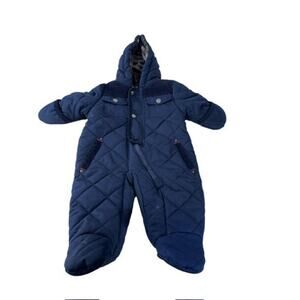 "Rothschild" Baby's Boy's Quilted Pram,3-6 Months Navy Corduroy Accents,Preppy